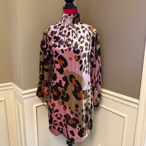 Anthropologie Layla Leopard Velvet Mini Dress